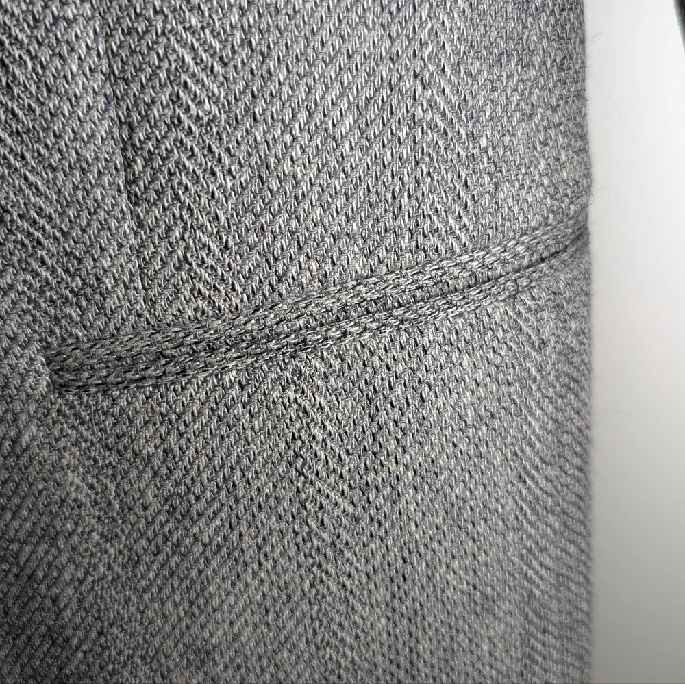 YSL Pour Homme Wool Blazer 42R Gray Herringbone Made France Quiet Luxury - Picture 3 of 11